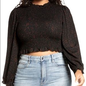 Leith floral smocked top size Large